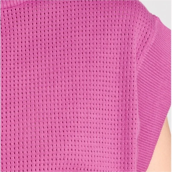 NWT VARLEY Fulton Cropped Knit Pullover Sweater Top Meadow Mauve Pink Size Large - Picture 4 of 11